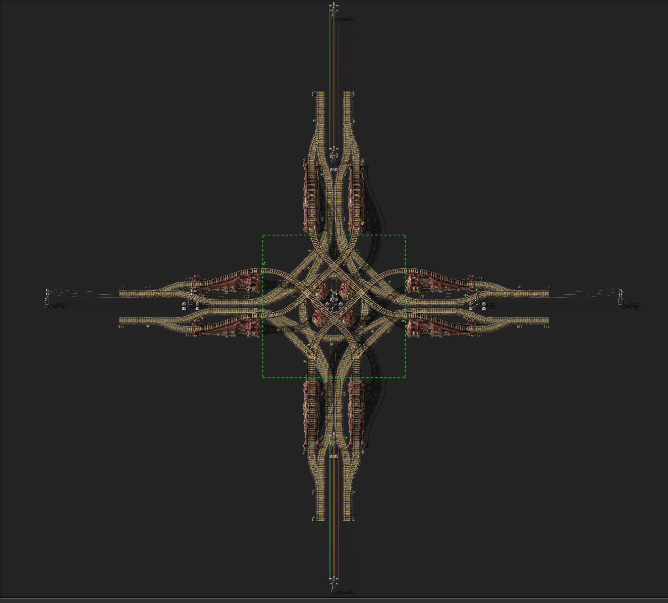 2车火车轨道十字路口蓝图-永久免费异星工厂蓝图